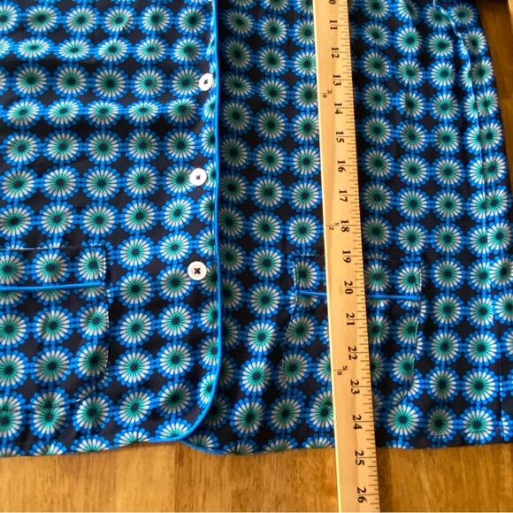 J.Crew Women's Retro Print Short Sleeve Button Up Shirt Size 6 Funky Sleep Top - Picture 10 of 10